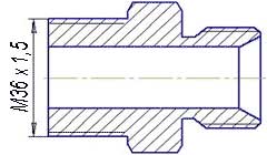 Рис.1. Схематическое изображение штуцера фланца НШ-50/100 (М36х1,5)