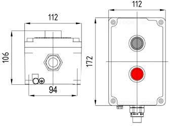 Рис.1. Схематическое изображение готового стандартного поста управления и индикации ПКИЕ26