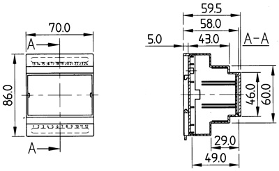 Рис.1. Габаритный чертеж контроллера Aeroclim 8-svw